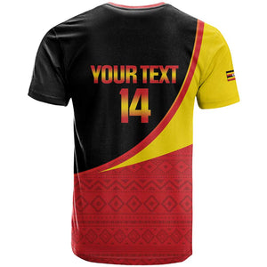 Afro Cricket Uganda Custom T shirt Go Cranes African Pattern - African Pride