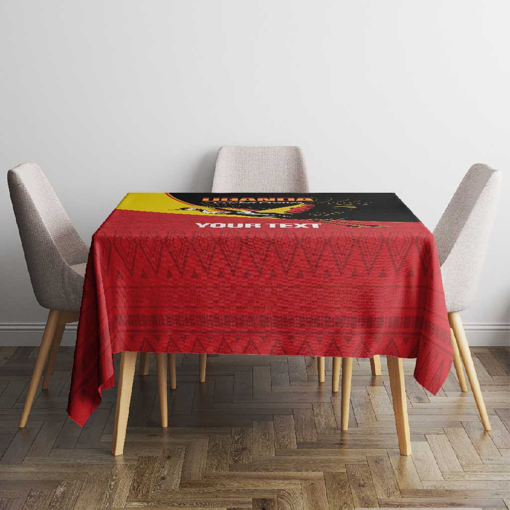 Afro Cricket Uganda Custom Tablecloth Go Cranes African Pattern - African Pride