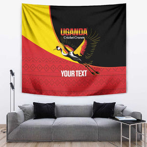 Afro Cricket Uganda Custom Tapestry Go Cranes African Pattern - African Pride