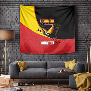 Afro Cricket Uganda Custom Tapestry Go Cranes African Pattern - African Pride