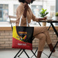 Custom Uganda Cricket Tote Bag Go Cranes African Pattern