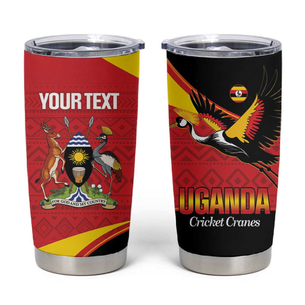 Afro Cricket Uganda Custom Tumbler Cup Go Cranes African Pattern - African Pride