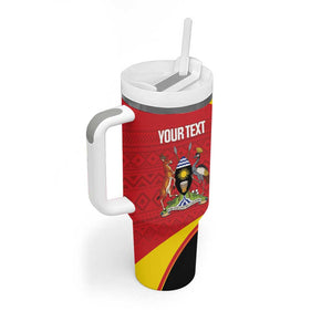 Afro Cricket Uganda Custom Tumbler With Handle Go Cranes African Pattern - African Pride