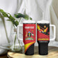 Afro Cricket Uganda Custom Tumbler With Handle Go Cranes African Pattern - African Pride