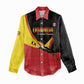 Afro Cricket Uganda Custom Women Casual Shirt Go Cranes African Pattern - African Pride