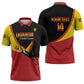Custom Uganda Cricket Zipper Polo Shirt Go Cranes African Pattern