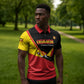 Custom Uganda Cricket Zipper Polo Shirt Go Cranes African Pattern