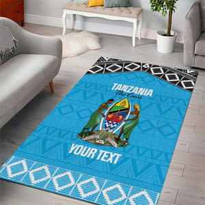 Afro Cricket Tanzania Custom Area Rug Go Cows Sporty African Pattern - African Pride