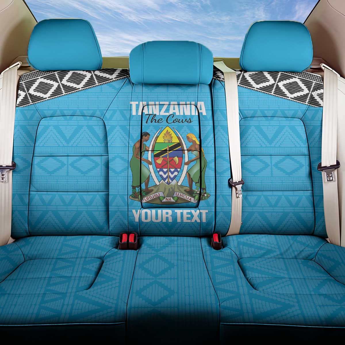 Afro Cricket Tanzania Custom Back Car Seat Cover Go Cows Sporty African Pattern - African Pride