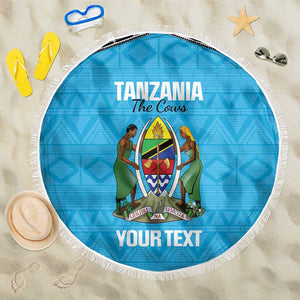 Afro Cricket Tanzania Custom Beach Blanket Go Cows Sporty African Pattern - African Pride