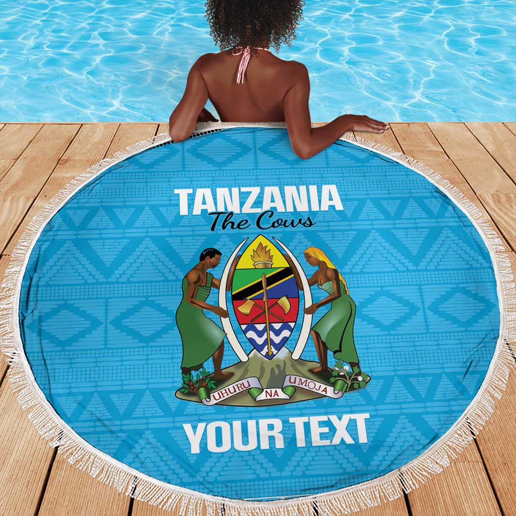 Afro Cricket Tanzania Custom Beach Blanket Go Cows Sporty African Pattern - African Pride