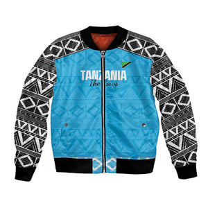 Afro Cricket Tanzania Custom Bomber Jacket Go Cows Sporty African Pattern - African Pride
