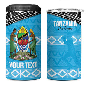 Afro Cricket Tanzania Custom 4 in 1 Can Cooler Tumbler Go Cows Sporty African Pattern - African Pride