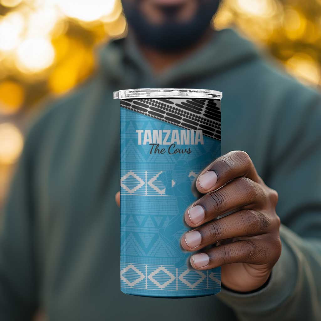 Afro Cricket Tanzania Custom 4 in 1 Can Cooler Tumbler Go Cows Sporty African Pattern - African Pride