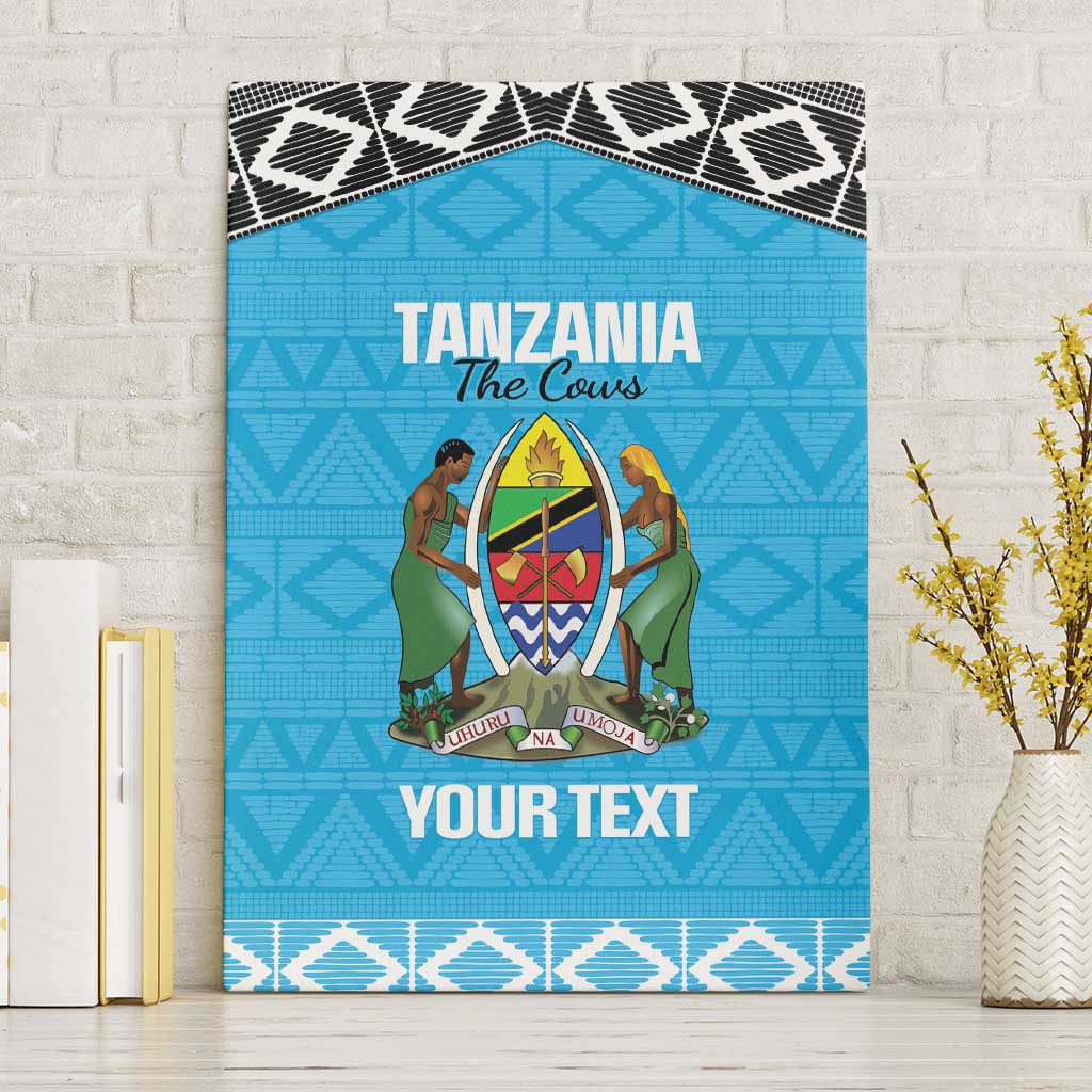 Afro Cricket Tanzania Custom Canvas Wall Art Go Cows Sporty African Pattern - African Pride