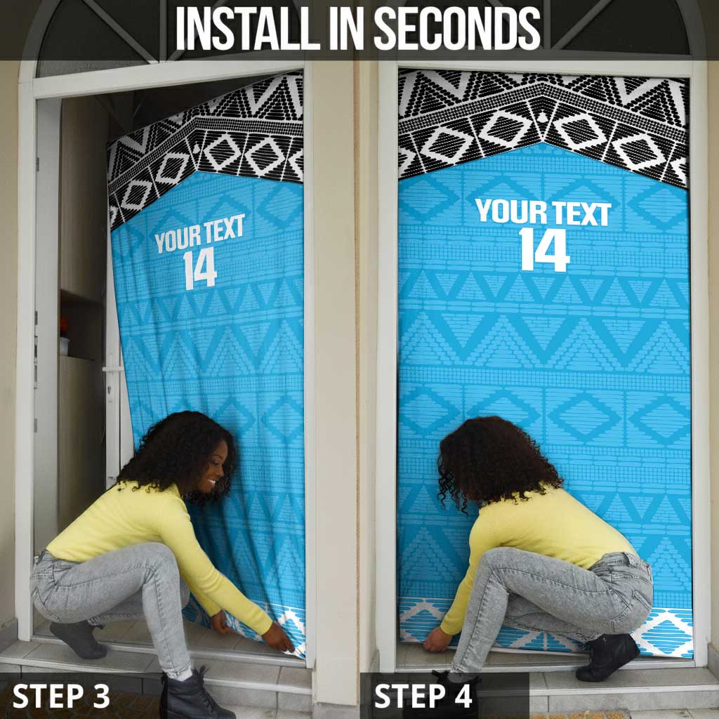 Custom Tanzania Cricket Door Cover Go Cows Sporty African Pattern