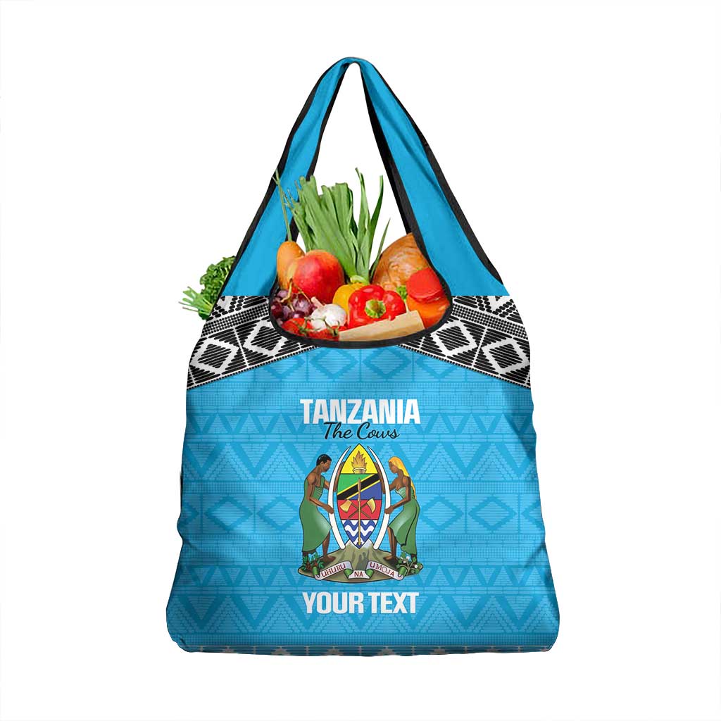 Afro Cricket Tanzania Custom Grocery Bag Go Cows Sporty African Pattern - African Pride