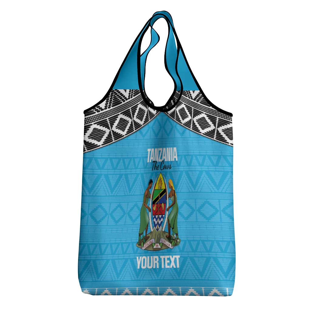 Afro Cricket Tanzania Custom Grocery Bag Go Cows Sporty African Pattern - African Pride