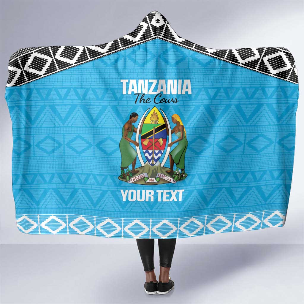Afro Cricket Tanzania Custom Hooded Blanket Go Cows Sporty African Pattern - African Pride