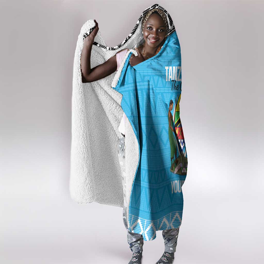 Afro Cricket Tanzania Custom Hooded Blanket Go Cows Sporty African Pattern - African Pride
