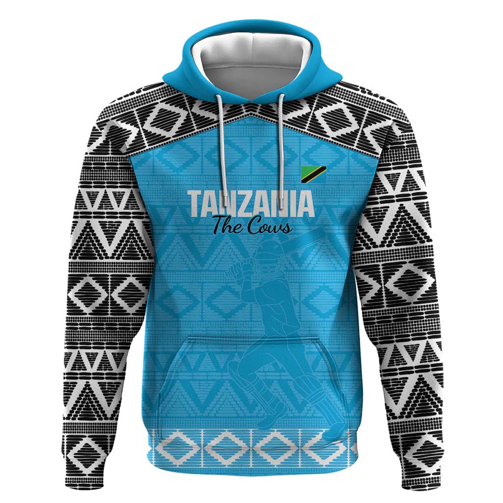 Afro Cricket Tanzania Custom Hoodie Go Cows Sporty African Pattern - African Pride