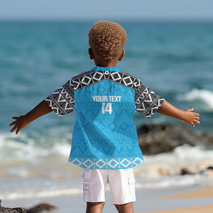 Afro Cricket Tanzania Custom Kid Hawaiian Shirt Go Cows Sporty African Pattern - African Pride