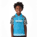 Afro Cricket Tanzania Custom Kid Polo Shirt Go Cows Sporty African Pattern - African Pride