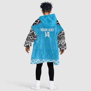 Afro Cricket Tanzania Custom Kid Wearable Blanket Hoodie Go Cows Sporty African Pattern - African Pride