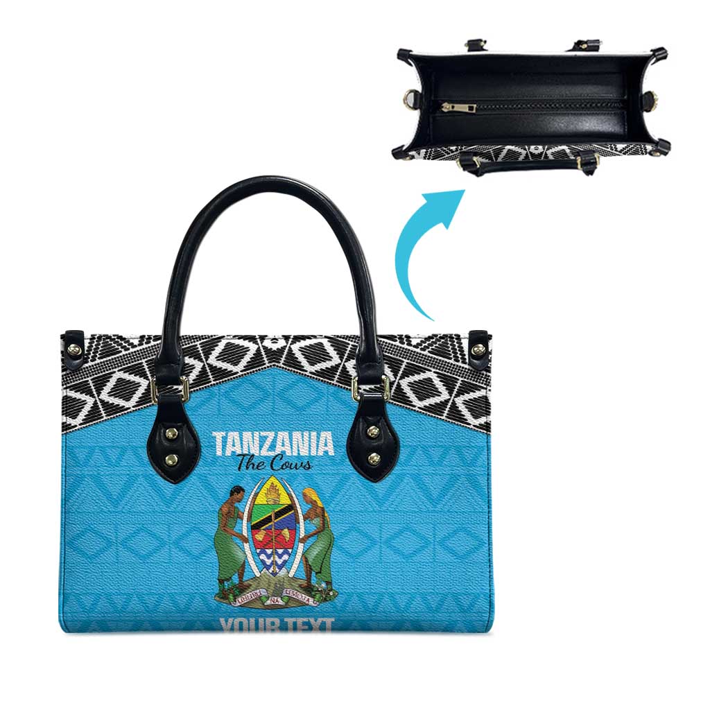 Custom Tanzania Cricket Leather Bag Go Cows Sporty African Pattern