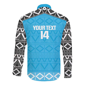 Afro Cricket Tanzania Custom Long Sleeve Button Shirt Go Cows Sporty African Pattern - African Pride