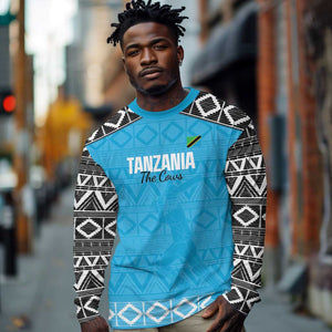 Afro Cricket Tanzania Custom Long Sleeve Shirt Go Cows Sporty African Pattern - African Pride