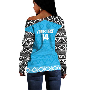 Afro Cricket Tanzania Custom Off Shoulder Sweater Go Cows Sporty African Pattern - African Pride
