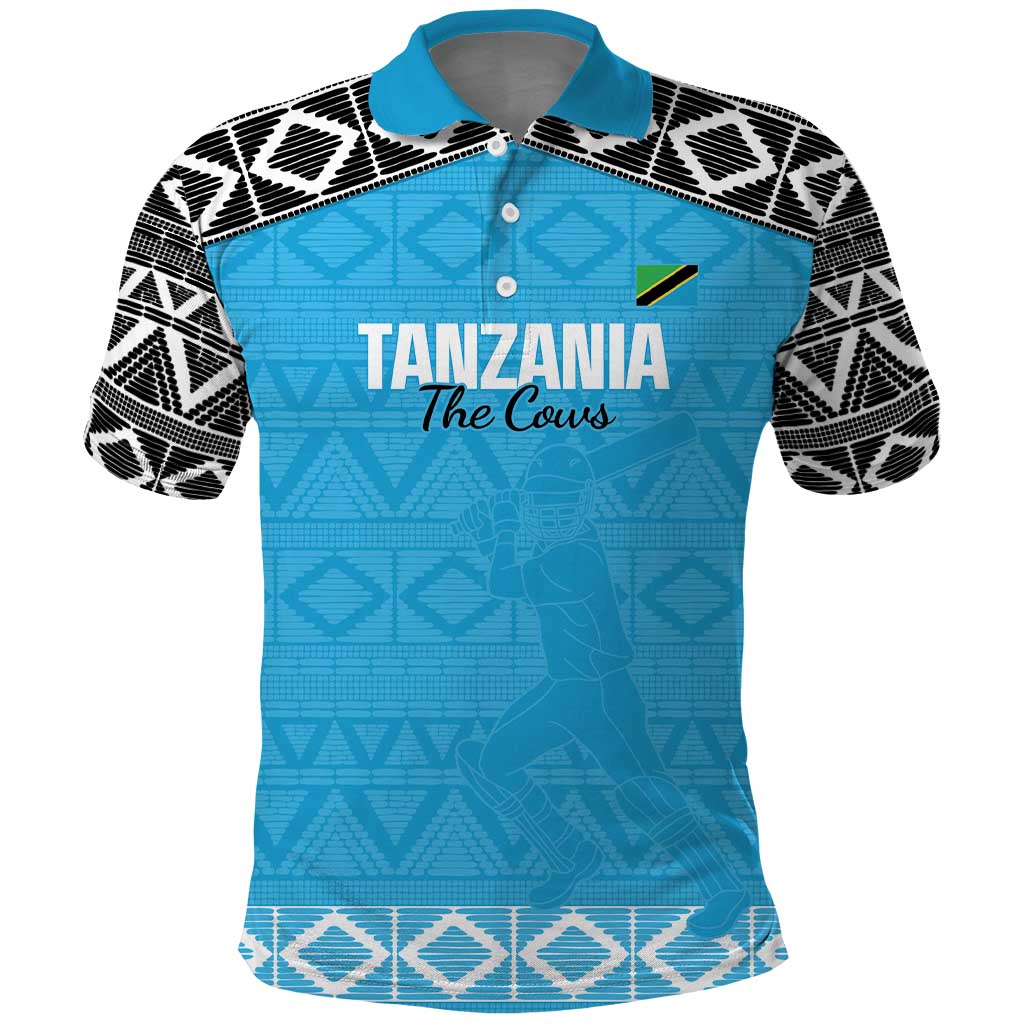 Afro Cricket Tanzania Custom Polo Shirt Go Cows Sporty African Pattern - African Pride