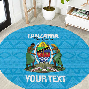 Afro Cricket Tanzania Custom Round Carpet Go Cows Sporty African Pattern - African Pride