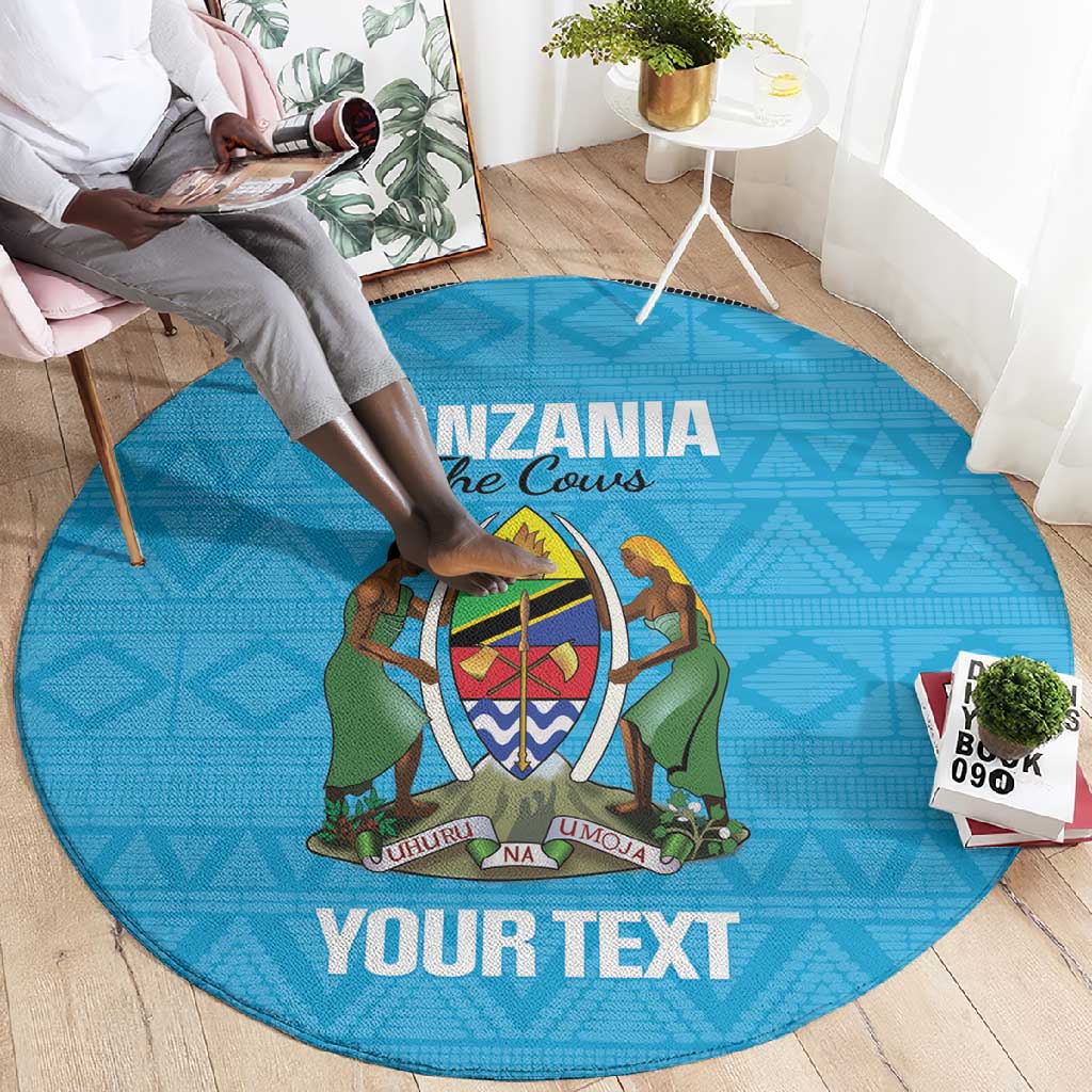 Afro Cricket Tanzania Custom Round Carpet Go Cows Sporty African Pattern - African Pride