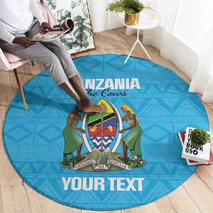 Afro Cricket Tanzania Custom Round Carpet Go Cows Sporty African Pattern - African Pride