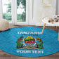Afro Cricket Tanzania Custom Round Carpet Go Cows Sporty African Pattern - African Pride