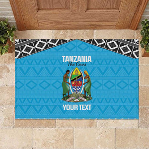 Afro Cricket Tanzania Custom Rubber Doormat Go Cows Sporty African Pattern - African Pride
