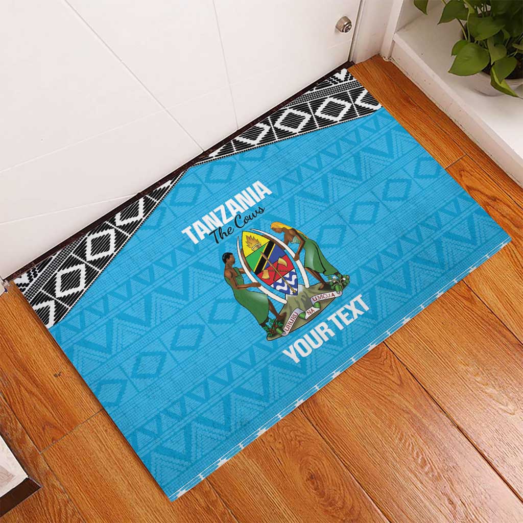 Afro Cricket Tanzania Custom Rubber Doormat Go Cows Sporty African Pattern - African Pride