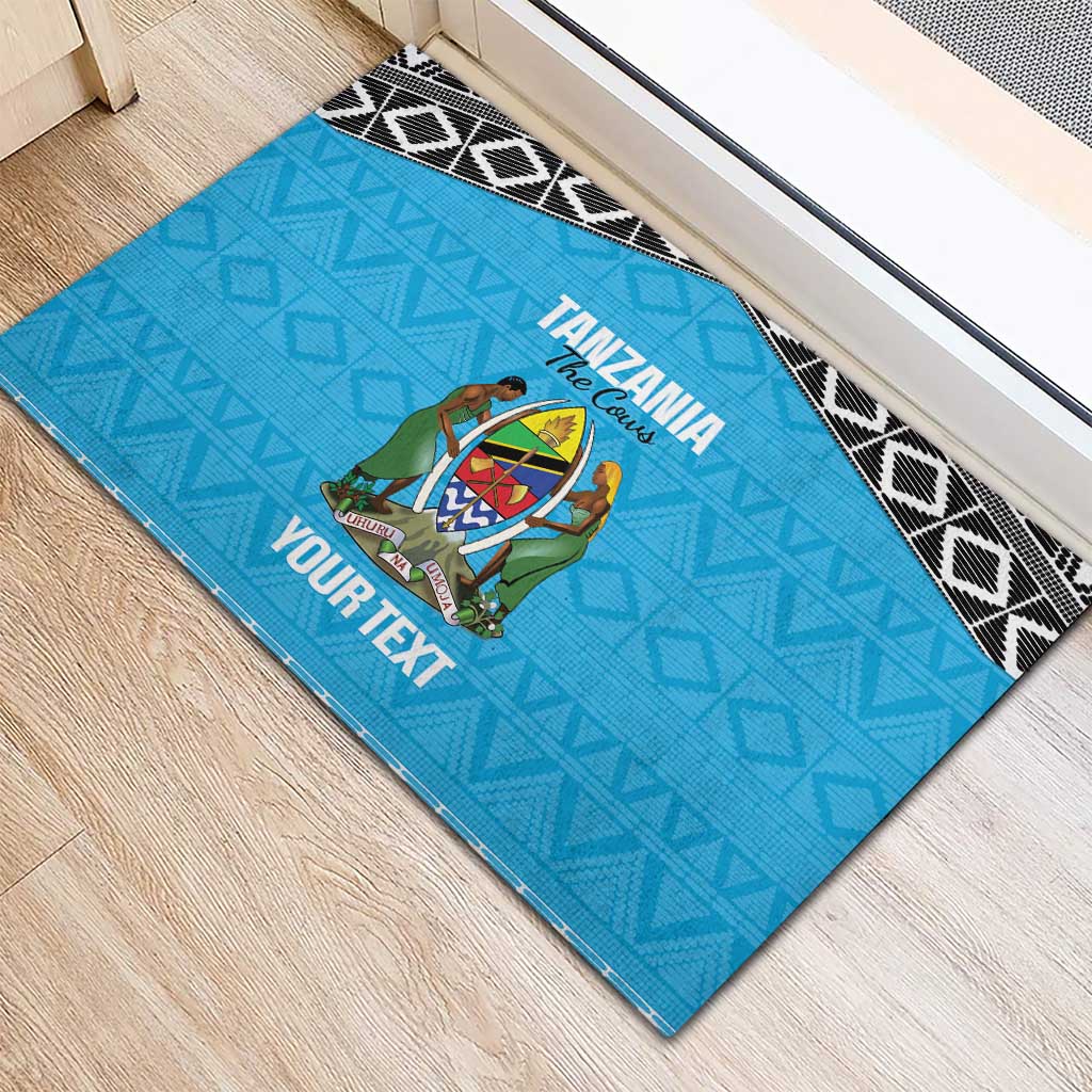 Afro Cricket Tanzania Custom Rubber Doormat Go Cows Sporty African Pattern - African Pride