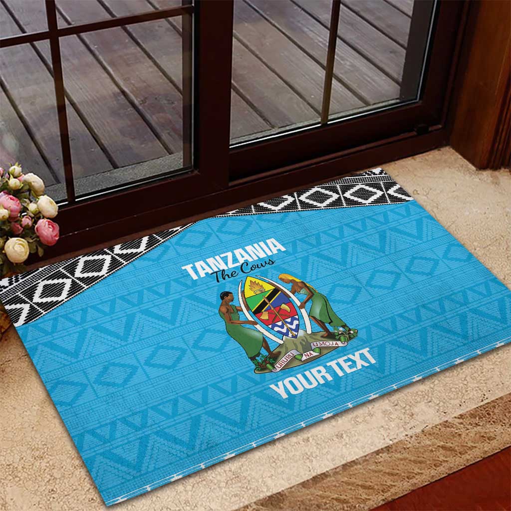 Afro Cricket Tanzania Custom Rubber Doormat Go Cows Sporty African Pattern - African Pride