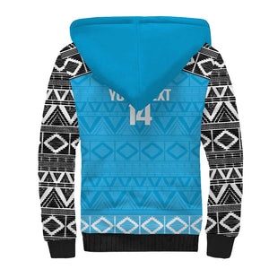 Afro Cricket Tanzania Custom Sherpa Hoodie Go Cows Sporty African Pattern - African Pride