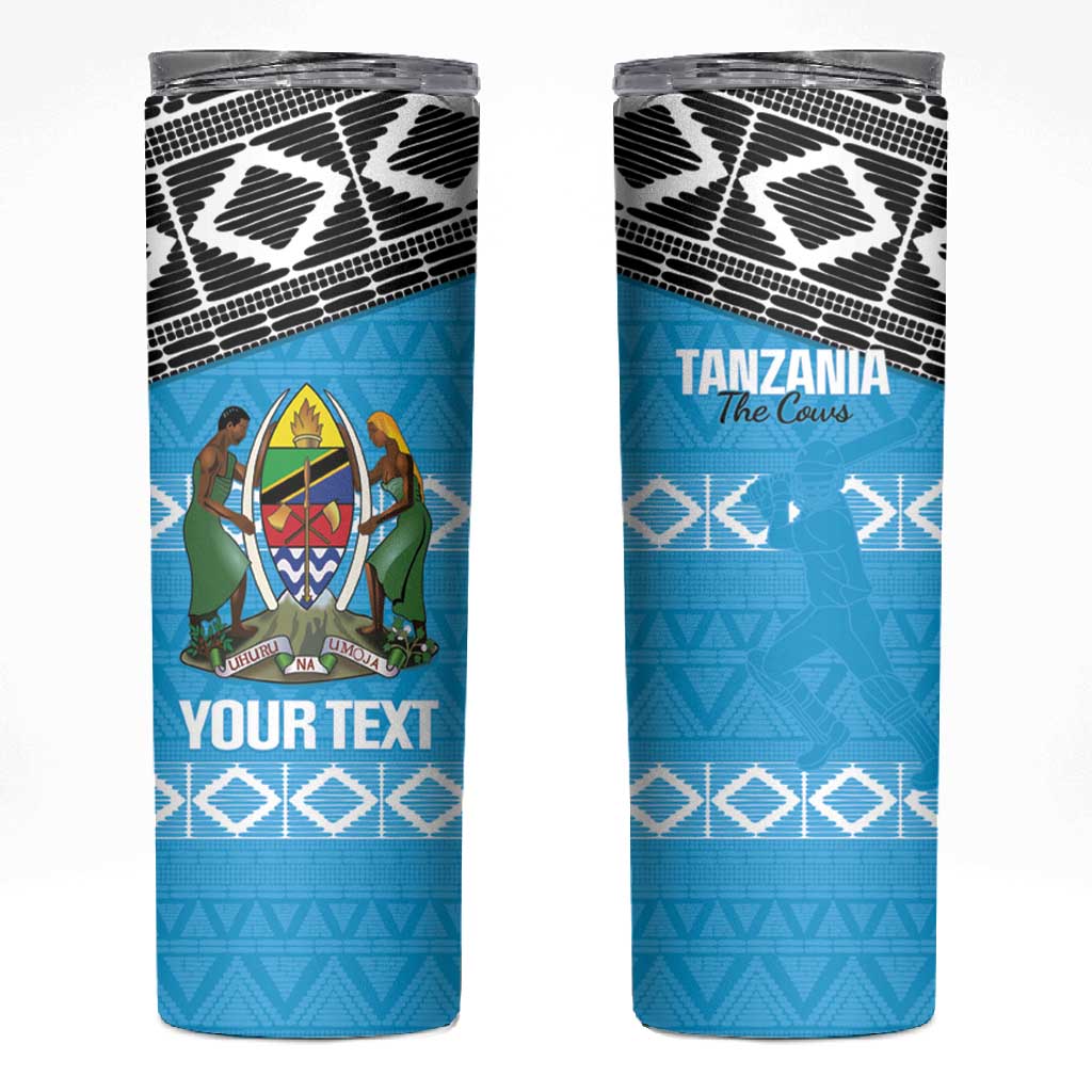 Afro Cricket Tanzania Custom Skinny Tumbler Go Cows Sporty African Pattern - African Pride