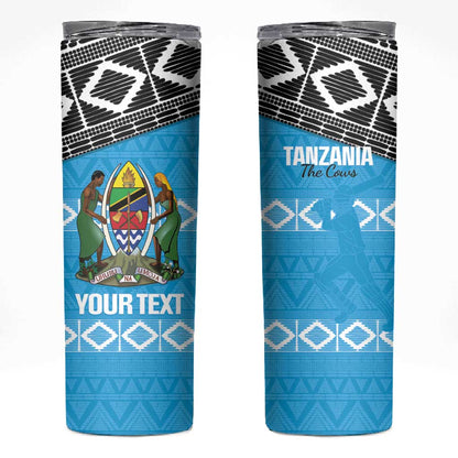 Afro Cricket Tanzania Custom Skinny Tumbler Go Cows Sporty African Pattern - African Pride