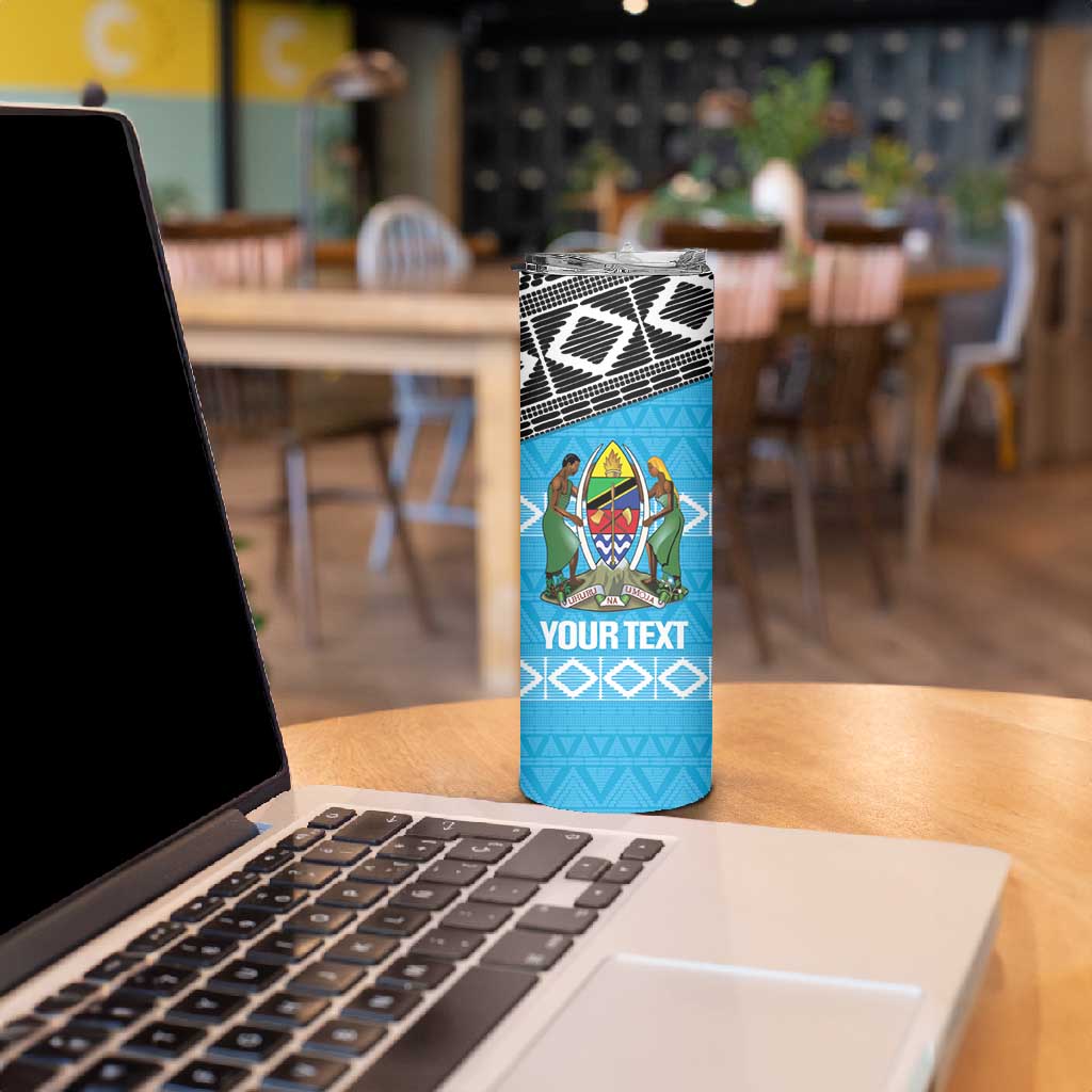 Afro Cricket Tanzania Custom Skinny Tumbler Go Cows Sporty African Pattern - African Pride