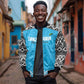 Afro Cricket Tanzania Custom Sleeve Zip Bomber Jacket Go Cows Sporty African Pattern - African Pride