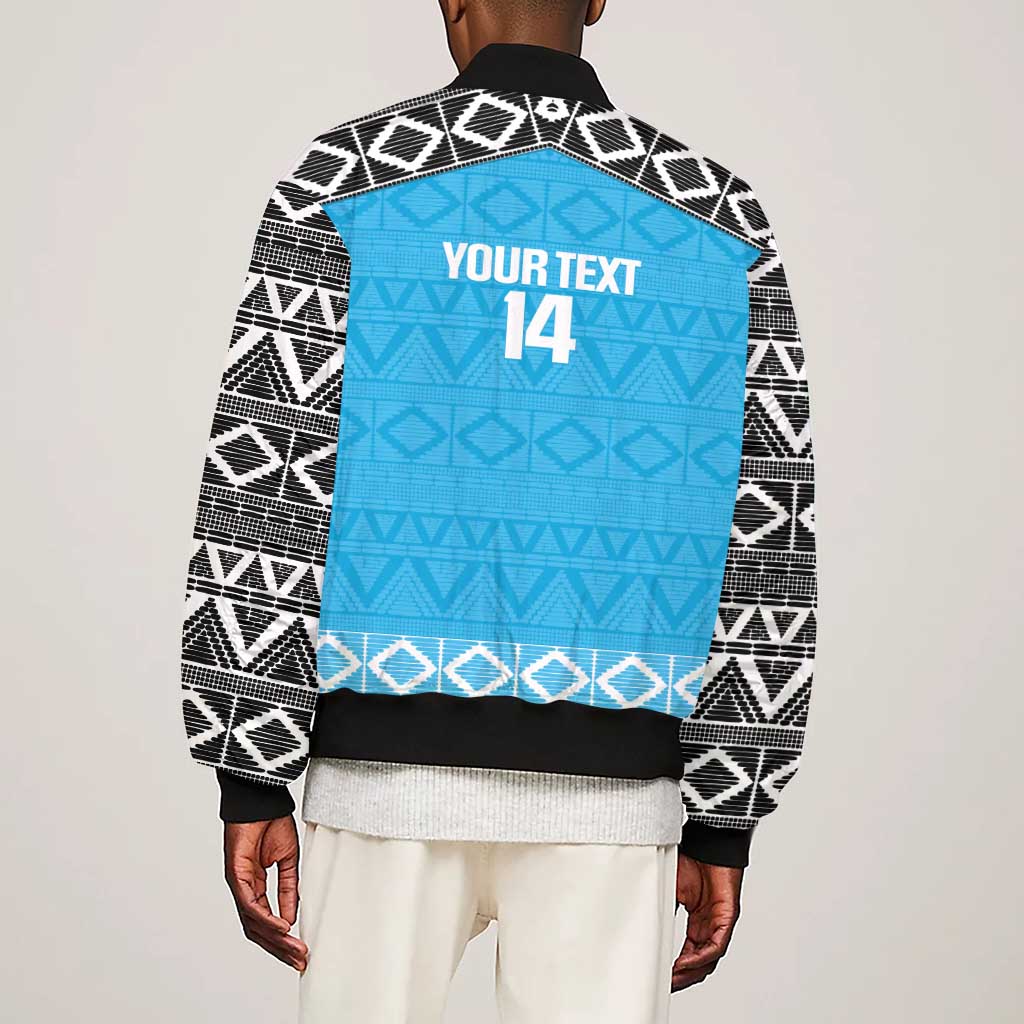 Afro Cricket Tanzania Custom Sleeve Zip Bomber Jacket Go Cows Sporty African Pattern - African Pride