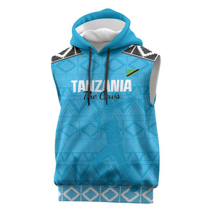 Afro Cricket Tanzania Custom Sleeveless Hoodie Go Cows Sporty African Pattern - African Pride