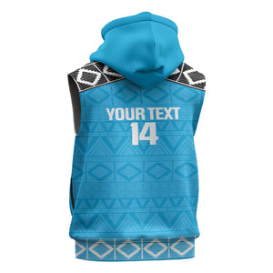 Afro Cricket Tanzania Custom Sleeveless Zip Hoodie Go Cows Sporty African Pattern - African Pride