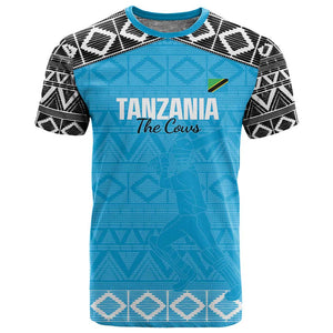Afro Cricket Tanzania Custom T shirt Go Cows Sporty African Pattern - African Pride